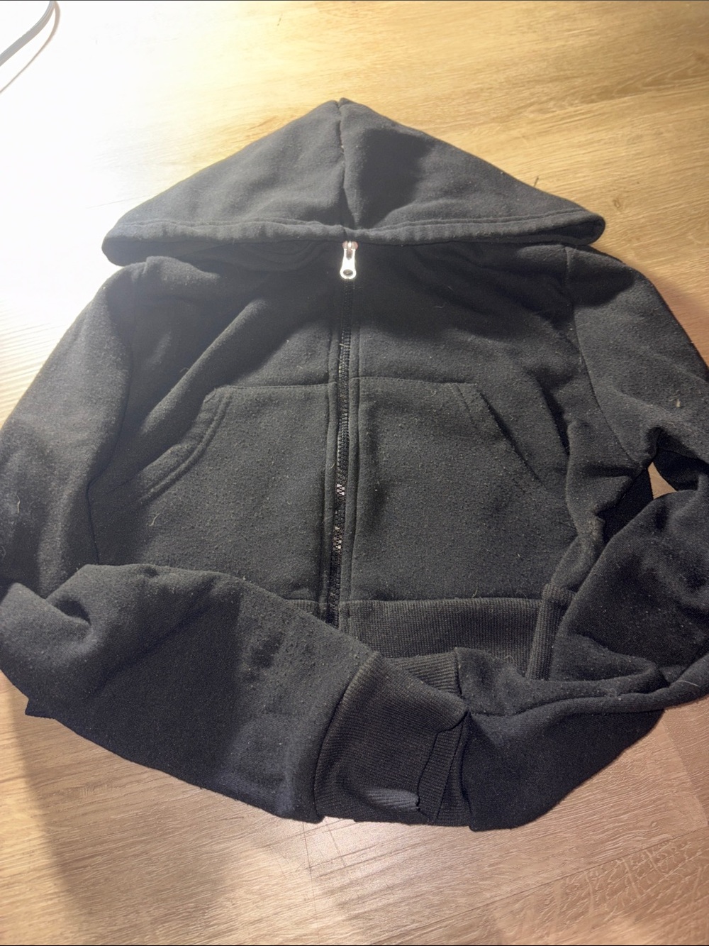 Love Black Hooded Zip-Up Lightweight Shirt Jacket